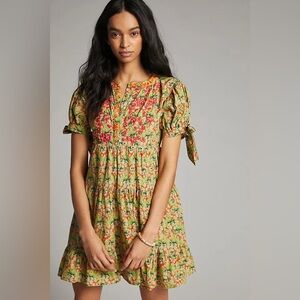 Anthropologie Auretta beaded mini dress size S